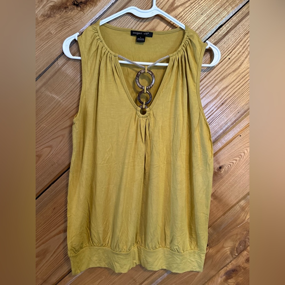 August Silk dressy tank top size L